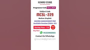 MCSL 229 Solved Assignment PDF 2024-25 in English, MCA NEW program MCSL-229 Solved assignments