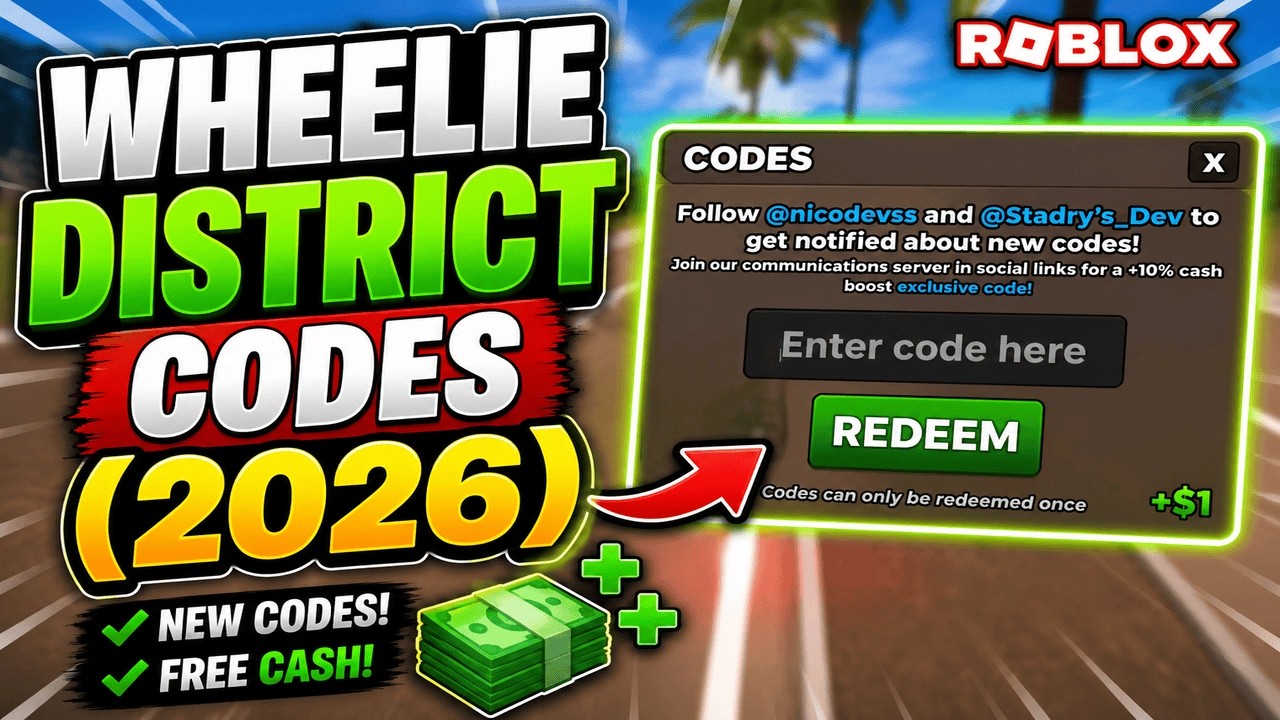 Wheelie District Codes (2026) | Roblox - YouTube