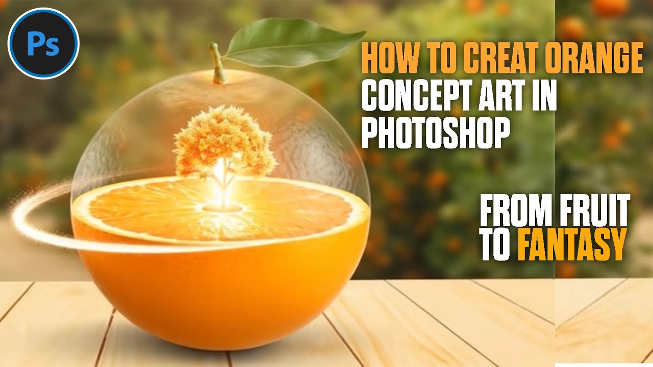 FROM FRUIT TO FANTASY 🍊turn a simple orange magical concept art using Photoshop