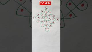 simple and easy 7×1 dots for beginnres | #rangoli #indianart #muggulu #art #kolam #rangolidesigns