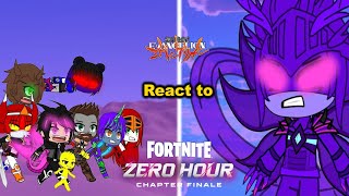 Evangelion react to Fortnite Zero Hour Final Chapter Godzilla, Power Rangers, Crossover