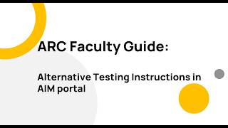 AIM Faculty Guide