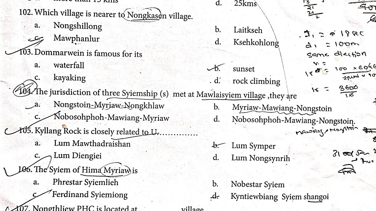 GRADE IV EASTERN WEST KHASI HILL  DSC SYLLABUS  