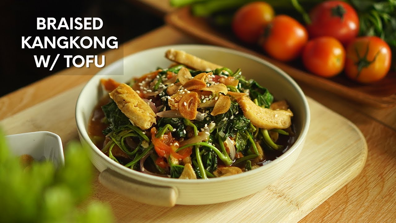 Braised Kangkong with Tofu Recipe | How to cook Braised Kangkong with Tofu