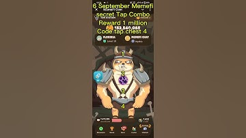 How to unlock 6 September Memefi Secret Tap Combo Reward code today tap chest 4 times get 1 million