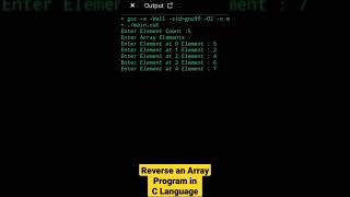Reverse an Array Program in C Language