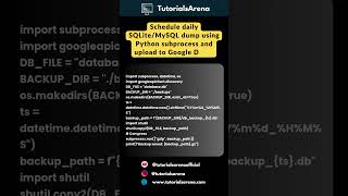 Famous Auto Database Backup Python | SQLite MySQL Automation  #automation  #tutorialsarena  #coding #viral Wealth
