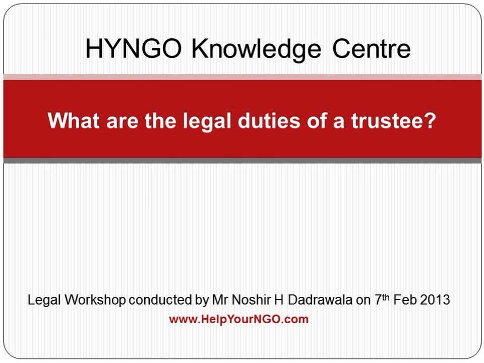 What Are The Legal Duties Of A Trustee YouTube