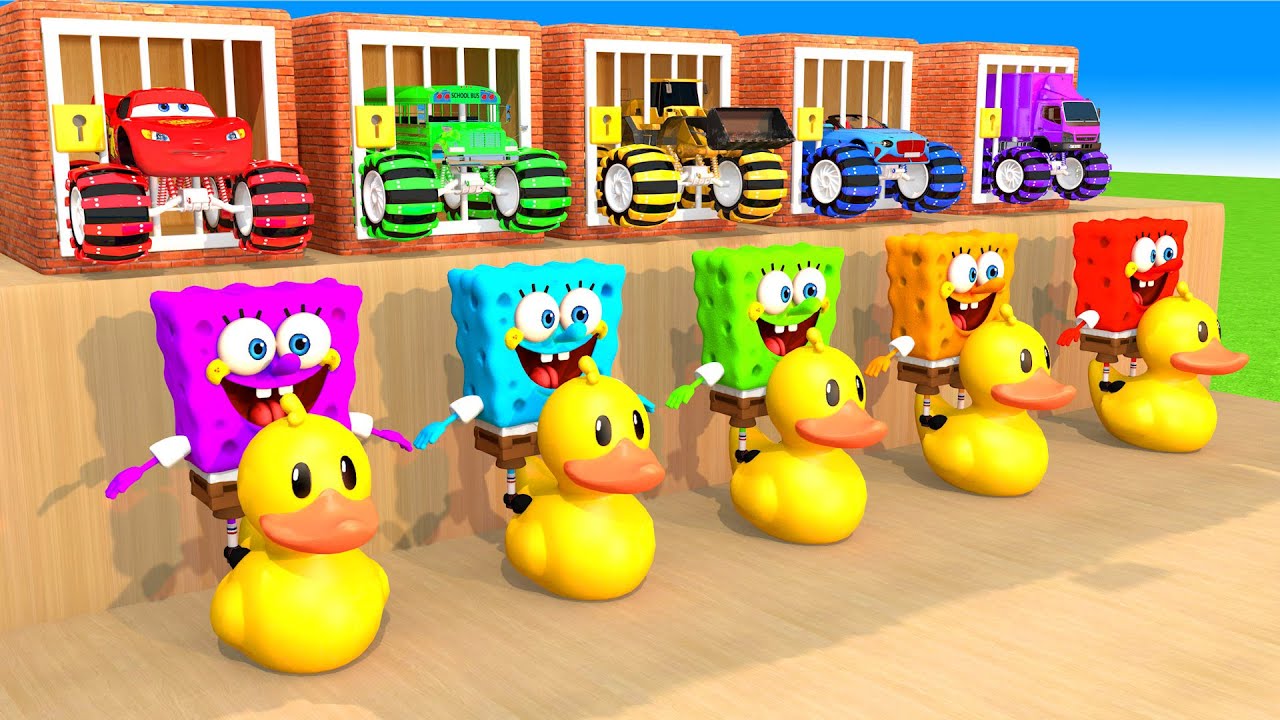 POLICE CARS, AMBULANCE, CHEVROLET, FIRE DEPARTMENT VEHICLES TRANSPORTING AND SPONGEBOB in Teardown