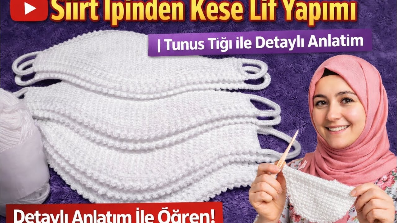 Siirt İpinden Kese Lif Yapımı | Tunus Tığı ile Detaylı Anlatım 