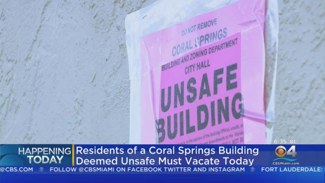 Residents Of Coral Springs Condo Must Leave By Today After Building
