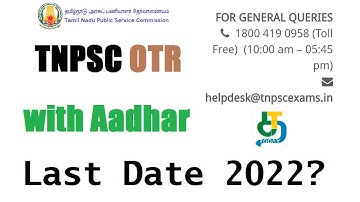 tnpsc aadhaar link last date 2022|TNPSC OTR with Aadhar  2022