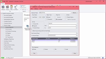 Sage 300 - Printing Year End Reports
