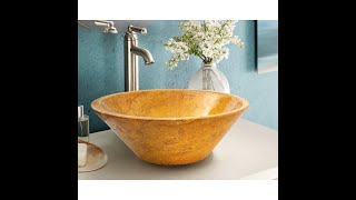 Den Sienna Travertine V-Shape Tapered Sink Polished D16 H6 Sku Egegstpo165