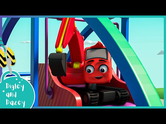 Digley Is Stuck! Someone Help! 🚧 🚜 | Digley and Dazey | Kids Construction Truck Cartoons class=