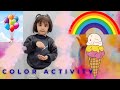 Coloring in ice-cream, balloon and rainbow | kids color learning | color activit #colors #zimship
