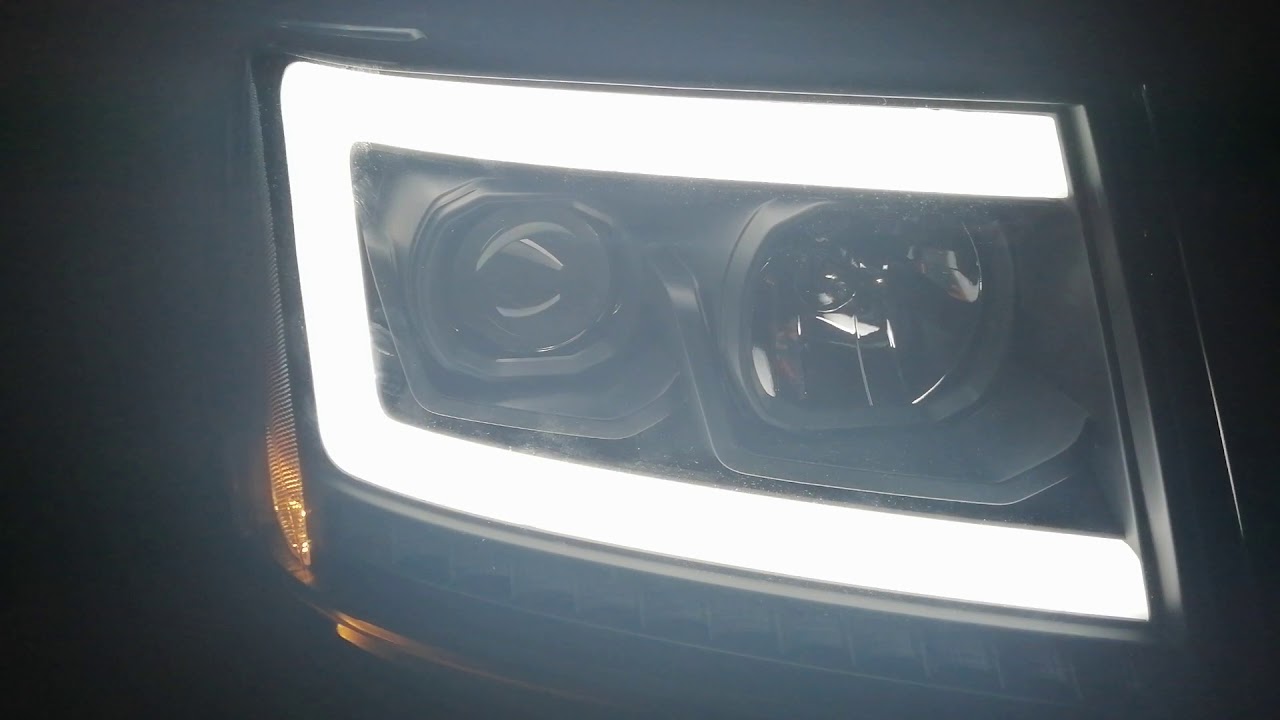 Speed Daddy Pair LED DRL + Sequential Turn Signal Headlights For 07-14 Silverado