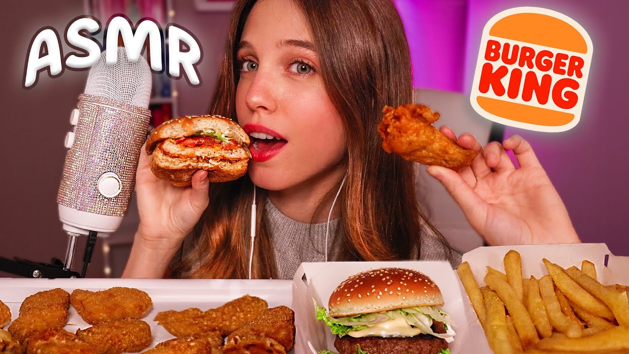 ASMR COMIENDO BURGER KING CONTIGO 🍔✨🌙 (Mouth Sounds + sonidos crujientes para dormir)