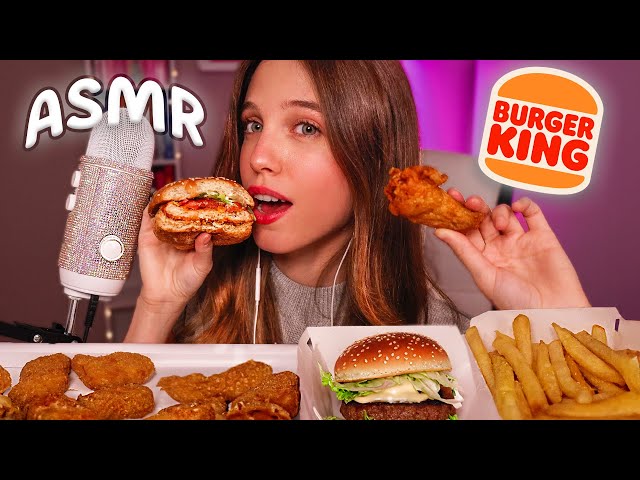 ASMR COMIENDO BURGER KING CONTIGO 🍔✨🌙 (Mouth Sounds + sonidos crujientes para dormir)