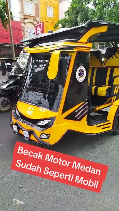 #viral sebuah becak di medan di modifikasi sedemikian rupa mirip sekali dengan bis