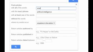 Google Scholar: Advanced Searching