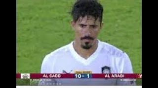 لاعب السد القطري بغداد بونجاح يسجل 7 اهداف في مباراة واحدة في دوري نجوم قطر ! المباراة انتهت 10-1