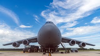 C-5 Super Galaxy take off and landing - The US military's largest transport aircraft