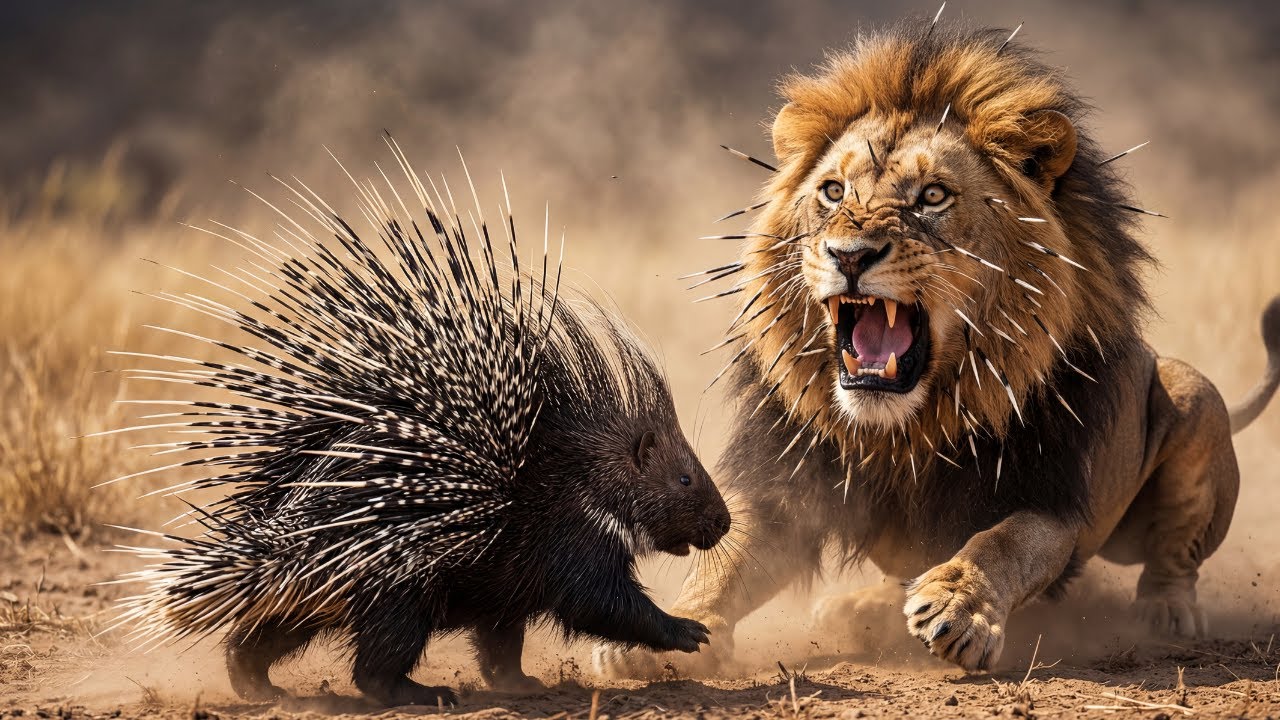 Lion’s Biggest Mistake: Attacking a Porcupine! - YouTube