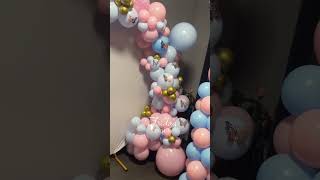 Balloon arch setup at home 🎈