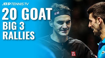 20 GOAT Rallies Between the Big 3 Federer, Djokovic & Nadal! 🐐