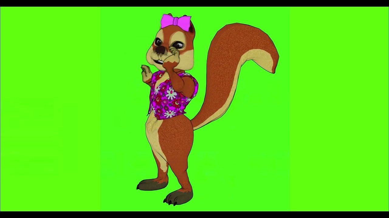 2D SQUIRREL GUGU#24  || GREEN SCREEN || 4k || ANIMATION  || FREE 3D