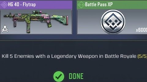 Call Of Duty Kill 5 Enemies with a Legendary Weapon in Battle Royale Task Complete