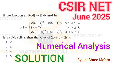 CSIR NET June 2025 Numerical Analysis Solution | CSIR NET June 2025 Mathematics | Part B | Q.Id 4120