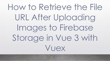 How to Retrieve the File URL After Uploading Images to Firebase Storage in Vue 3 with Vuex