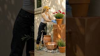 Turning a tap into a FOUNTAIN #gardening #cementart #garden #diy #gardentips