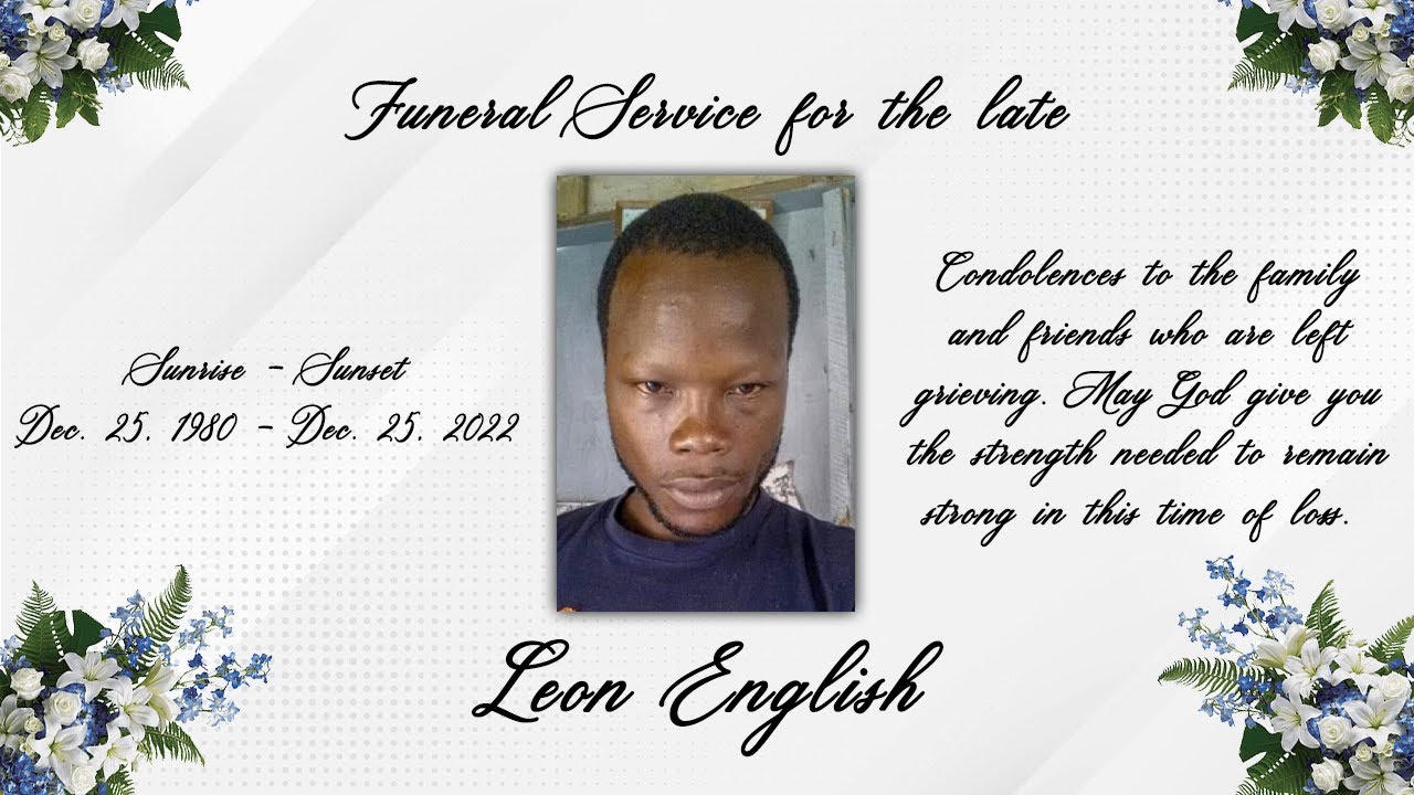 Funeral Service for the late | Leon English - YouTube