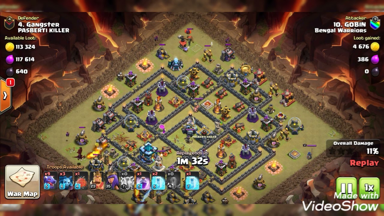 TH 10 attack on TH 13---DESTRUCTION . 
