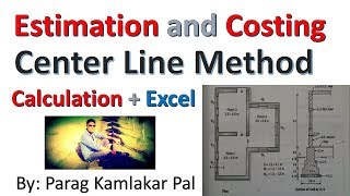 Center Line Method | With Excel | Estimation and Costing | In HINDI