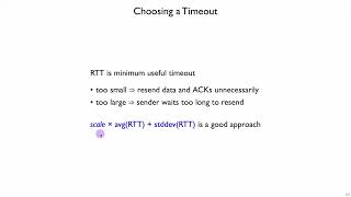 Netsec Reliable Data Transfer 9 - Choosing a Timeout