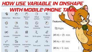 how do use variable in onshape 3d design software with mobile phone tamil screenshot 4