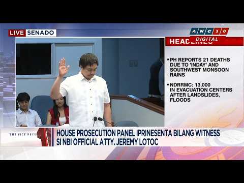 MOMENT: NBI Reg'l Director Jeremy Lotoc takes oath as second witness in VP Duterte impeachment trial