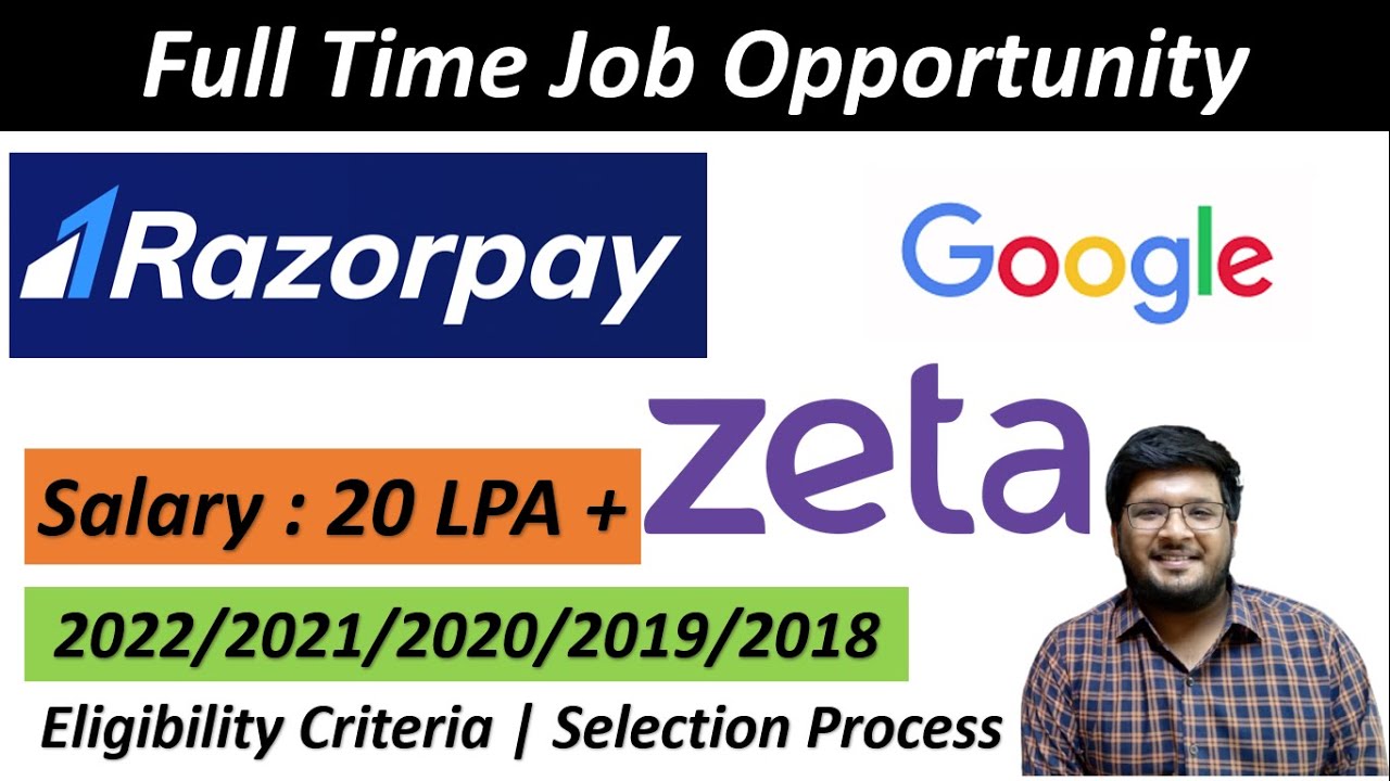 Razorpay | Zeta Hiring 2022/2021/2020/2019/2018 | Google Off Campus Drive 🔥🔥