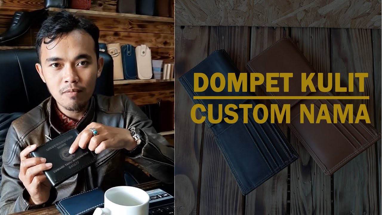 Buat Dompet Kulit Asli Custom Nama Atau Logo langsung di 