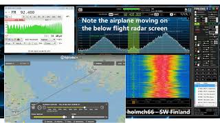 FMDX Aircraft Scatter on top of a FM radio tropo, FM radio wave propagation and tropospheric ducting