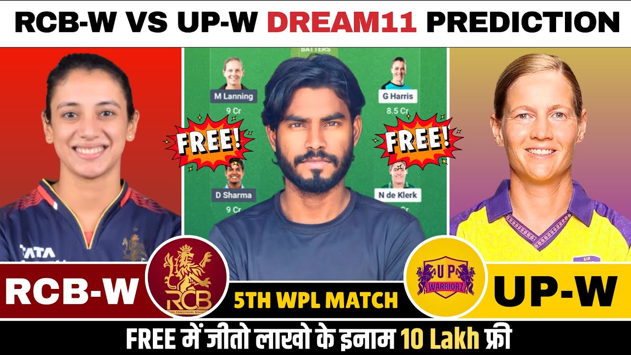 RCB W vs UP W Dream11 Prediction | RCB vs UP W Dream11 Team Today Match | WPL 2026