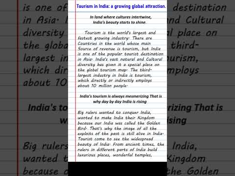 Tourism In India Growing Global Attraction Essay In 2023 | Tourism In India Essay | #essaywriting