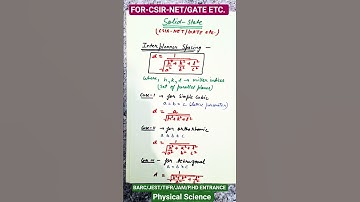 SOLID STATE PHYSICS 🎊 FOR CSIR-NET GATE JAM BARC JEST OR ANY  ENTRANCE EXAM🇮🇳#tricks #quickrevision