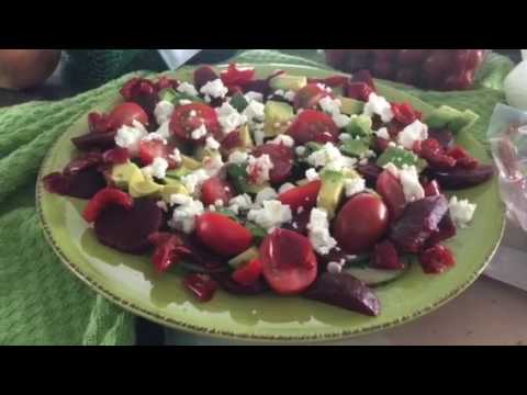 Cucumber Beet salad with Goat Cheese