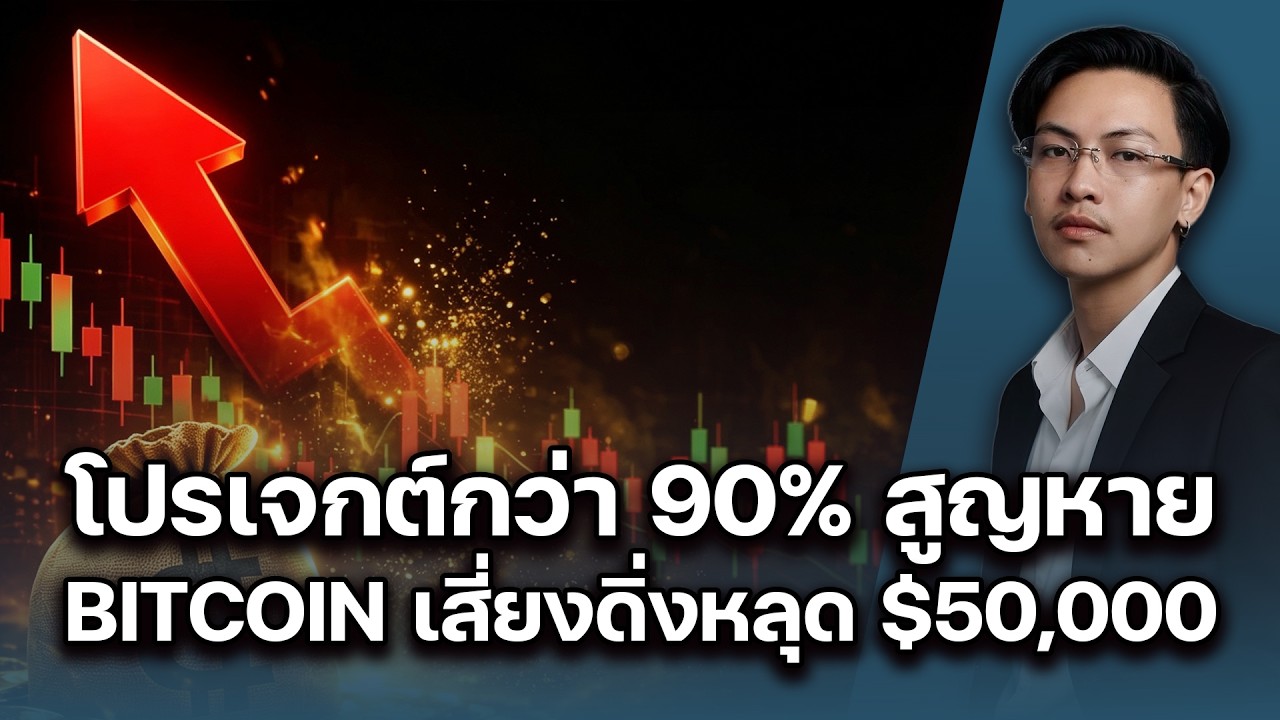 ⁣สัญญาณอันตราย! Bitcoin เสี่ยงดิ่งหลุด $50,000 | โปรเจกต์คริปโตร่วงหาย 90%  |  10072026