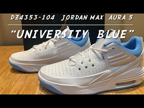 Jordan Max Aura 5 “University Blue” (DZ4353-104) on feet and